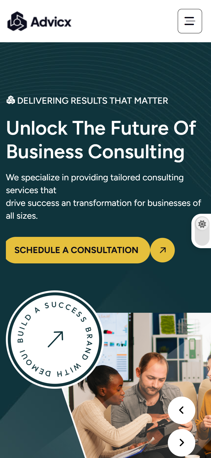 Company Profile Konsultan Strategi Korporat & Bisnis - Tampilan Mobile