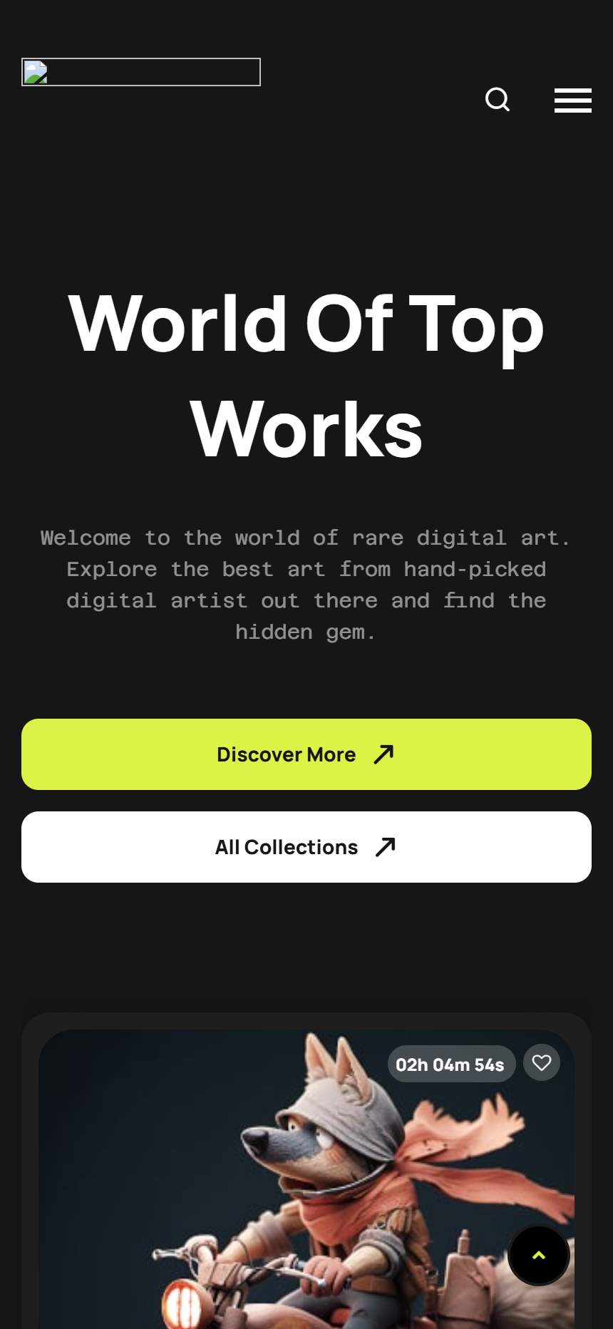 Platform Etalase Seni Digital & Kreator Kreatif - Tampilan Mobile