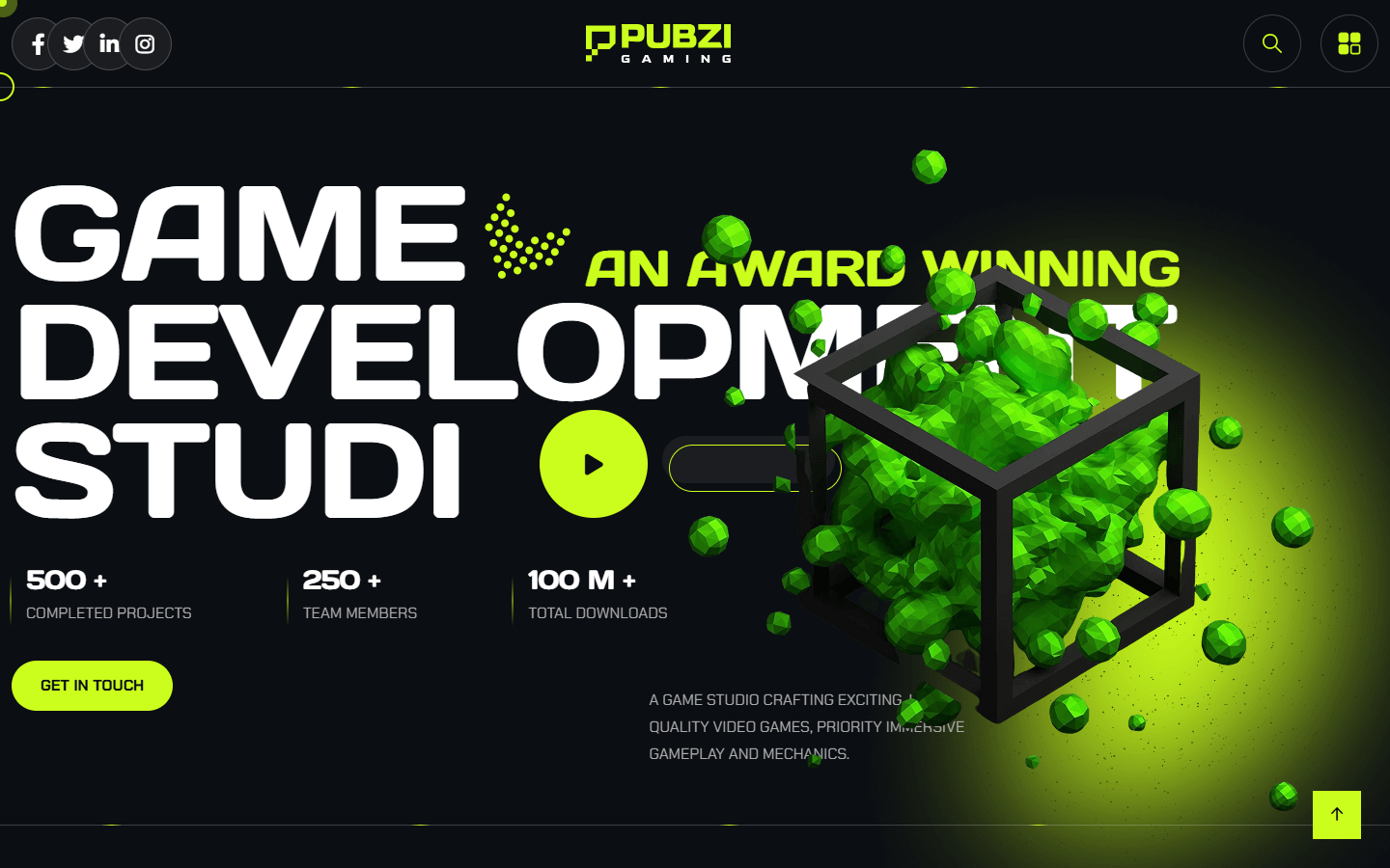 Website Komunitas & Game Dev Studio Esports - Tampilan Desktop