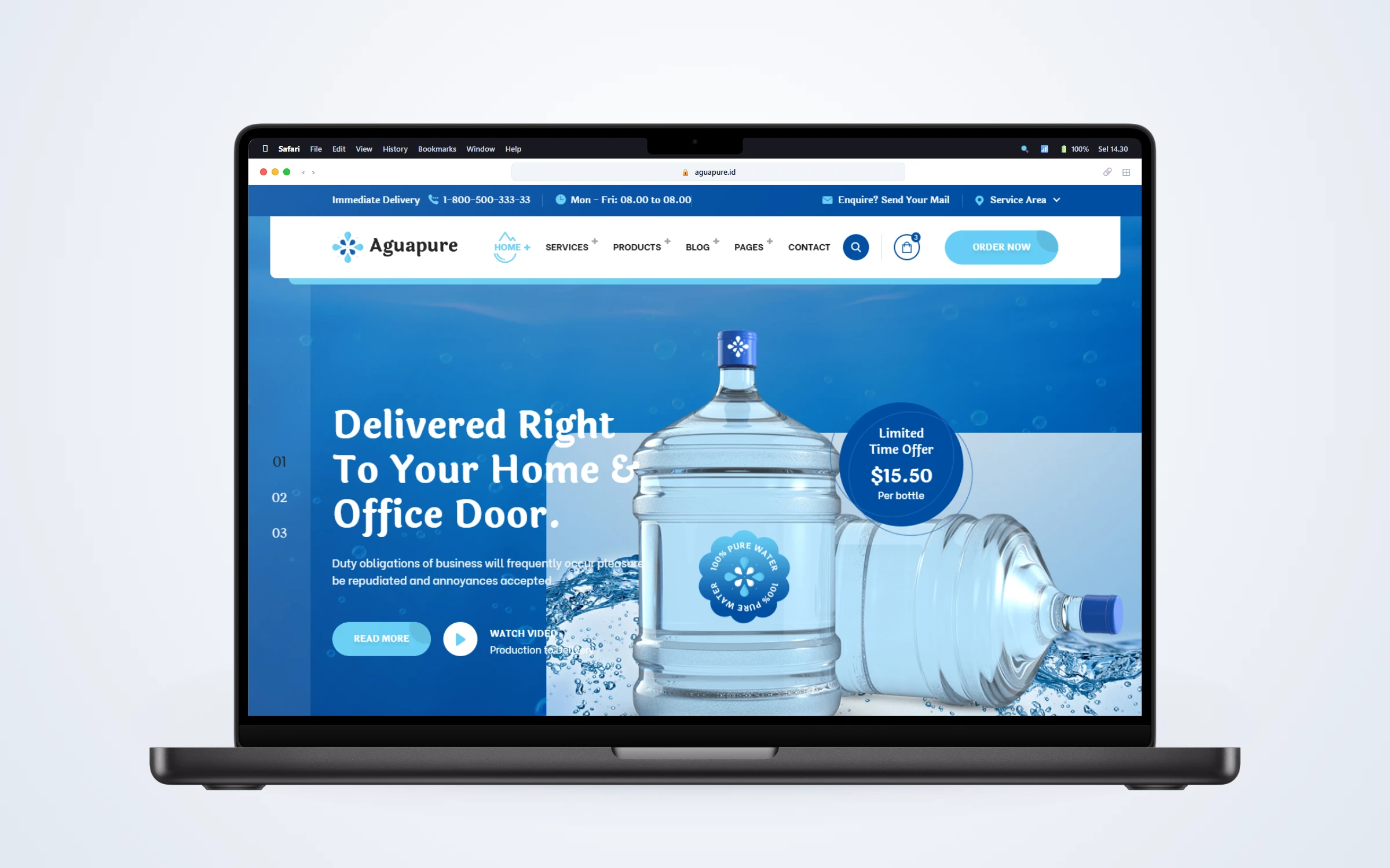 Website Layanan Distribusi Air Mineral & Langganan Galon