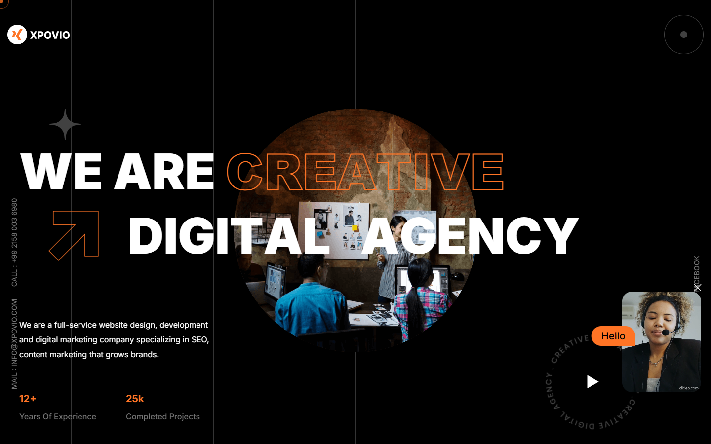 Website Showcase Agensi Kreatif & IT Solution - Creative Agency Dark